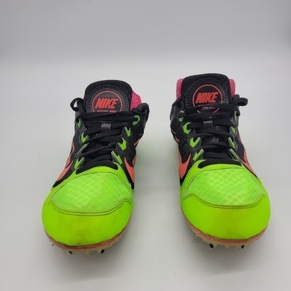 Nike Shoes Men 9.5 ZOOM Rival 7 MD Neon Green & Pink Track Cleats - Picture 4 of 13